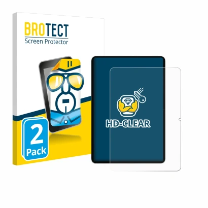 Front side of a product packaging with the brand logo BROTECT. Next to it is the device Xiaomi Pad 7 shown with the correspond