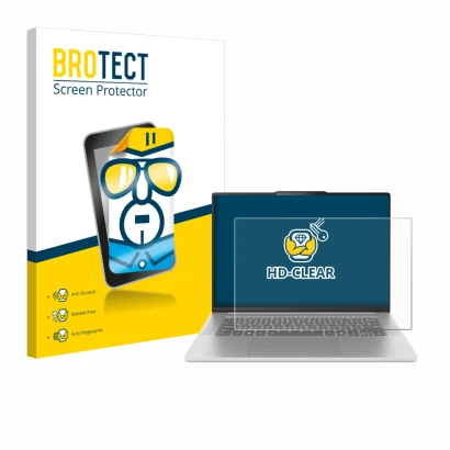 Front side of a product packaging with the brand logo BROTECT. Next to it is the device Lenovo IdeaPad Slim 5 Gen 10 15" shown