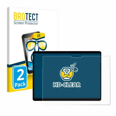 Front side of a product packaging with the brand logo BROTECT. Next to it is the device Chuwi Hi10 Max shown with the correspo