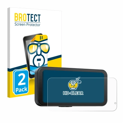 Front side of a product packaging with the brand logo BROTECT. Next to it is the device Volam RC15B 6.25" shown with the corre
