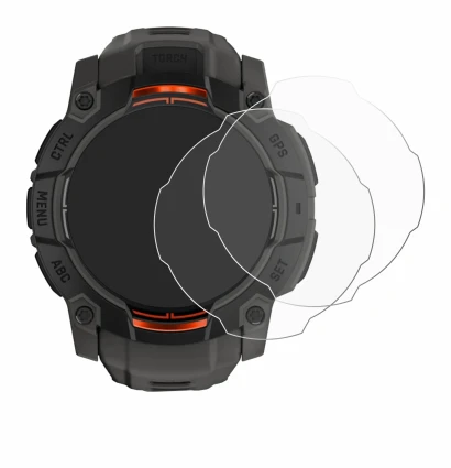 Image of the device Garmin Instinct 3 Solar (50 mm) with a wide variety of screen protectors.