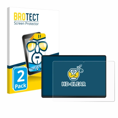 Front side of a product packaging with the brand logo BROTECT. Next to it is the device Acer Iconia X12 shown with the corresp