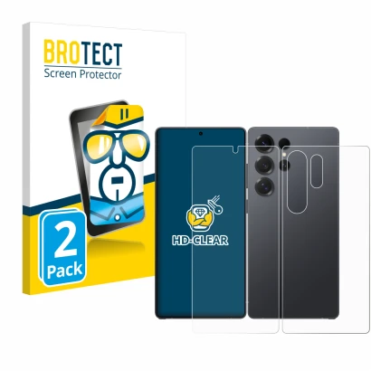 Front side of a product packaging with the brand logo BROTECT. Next to it is the device Samsung Galaxy S25 Ultra Enterprise Ed