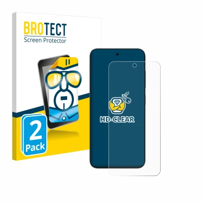 Front side of a product packaging with the brand logo BROTECT. Next to it is the device ZTE Blade V70 shown with the correspon