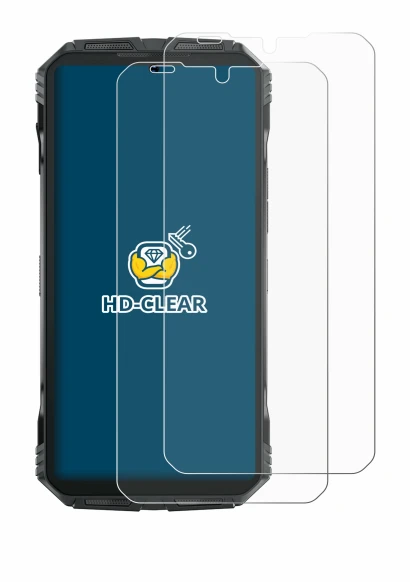 Image of the device Doogee S Punk Pro with a wide variety of screen protectors.