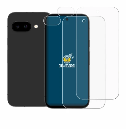 Image of the device Google Pixel 9a (Front+Camera) with a wide variety of screen protectors.