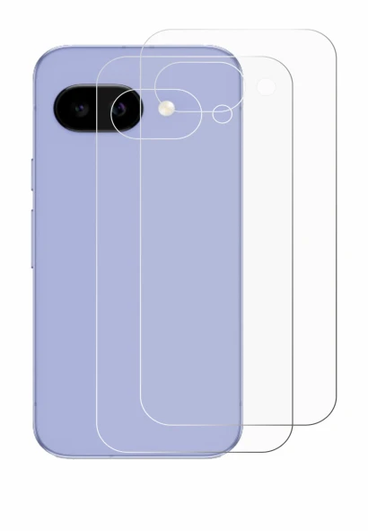 Image of the device Google Pixel 9a (Back) with a wide variety of screen protectors.