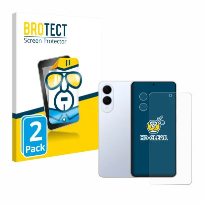 Front side of a product packaging with the brand logo BROTECT. Next to it is the device Samsung Galaxy S25 Edge (Front+Camera)