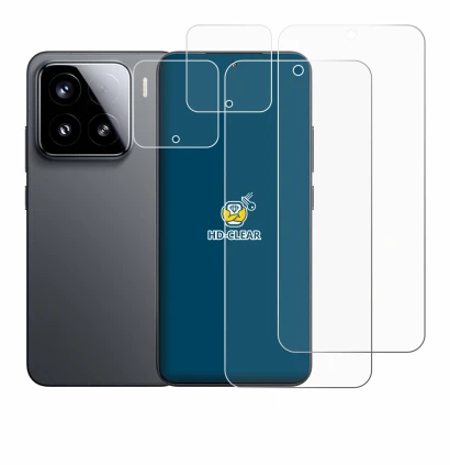 Image of the device Xiaomi 15 (Front+Camera) with a wide variety of screen protectors.