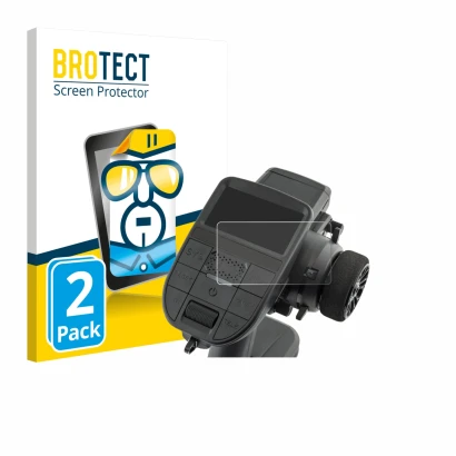 Front side of a product packaging with the brand logo BROTECT. Next to it is the device Radiomaster MT12 shown with the corres