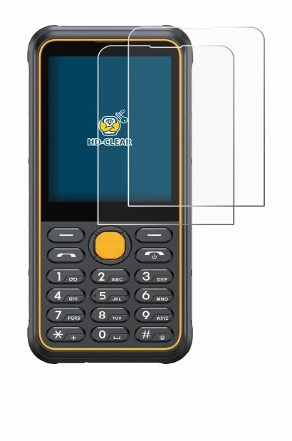 Image of the device Ulefone Armor Mini 4 with a wide variety of screen protectors.