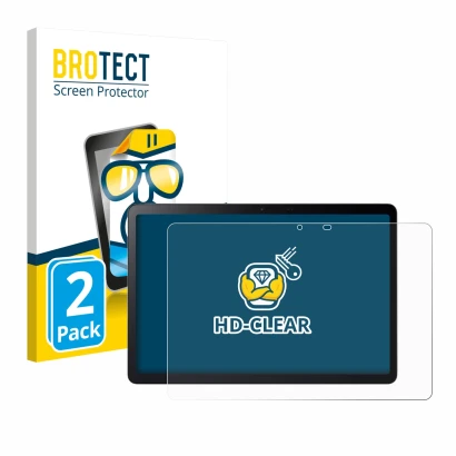 Front side of a product packaging with the brand logo BROTECT. Next to it is the device Acer Iconia V11-11 shown with the corr