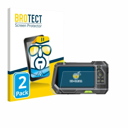 Front side of a product packaging with the brand logo BROTECT. Next to it is the device Teslong NTS500 shown with the correspo