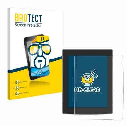 Front side of a product packaging with the brand logo BROTECT. Next to it is the device Volvo XC90 11.2" shown with the corres