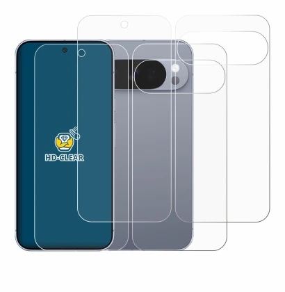 Image of the device Google Pixel 10 Pro (Front+Back) with a wide variety of screen protectors.