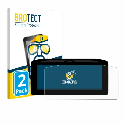 Front side of a product packaging with the brand logo BROTECT. Next to it is the device Ducati Panigale V4 2025 shown with the