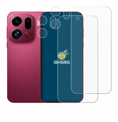 Image of the device Oppo Find X9 Pro (Front+Camera) with a wide variety of screen protectors.