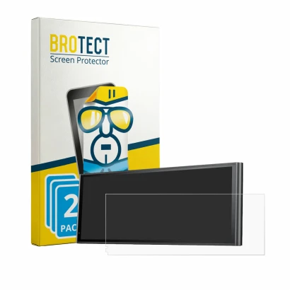 Front side of a product packaging with the brand logo BROTECT. Next to it is the device Krunia 9.26" shown with the correspond