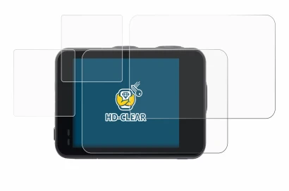 Image of the device Akaso Brave 7 with a wide variety of screen protectors.