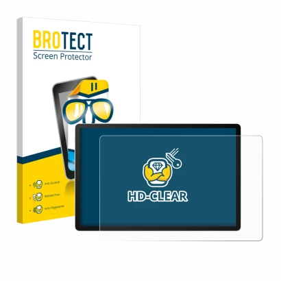 Front side of a product packaging with the brand logo BROTECT. Next to it is the device Wacom MovinkPad Pro 14 shown with the