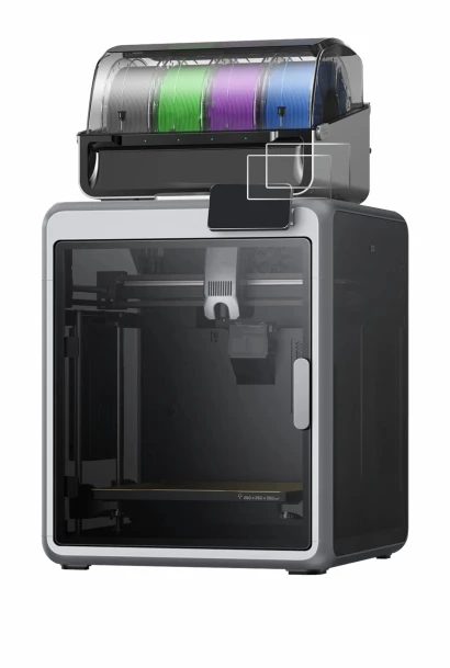 Image of the device Creality K2 with a wide variety of screen protectors.