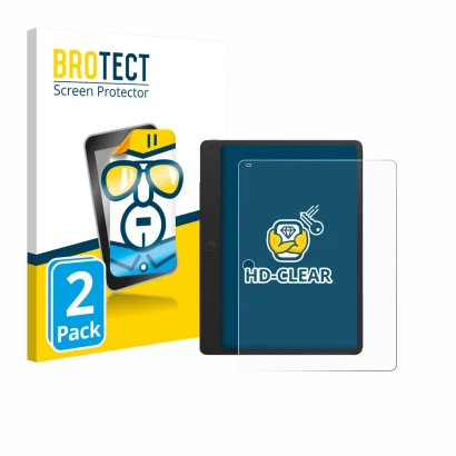 Front side of a product packaging with the brand logo BROTECT. Next to it is the device TCL Note A1 shown with the correspondi