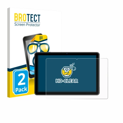 Front side of a product packaging with the brand logo BROTECT. Next to it is the device Hasskya K30/K50/K70 10.1