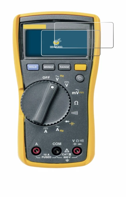 Image of the device Fluke 115 with a wide variety of screen protectors.