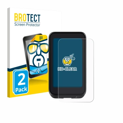 Front side of a product packaging with the brand logo BROTECT. Next to it is the device igpsport BiNavi Air shown with the cor