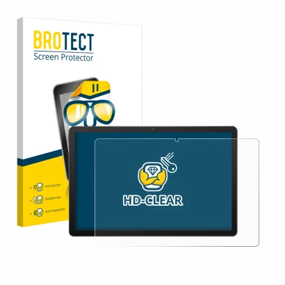 Front side of a product packaging with the brand logo BROTECT. Next to it is the device Sunmi CPad 14