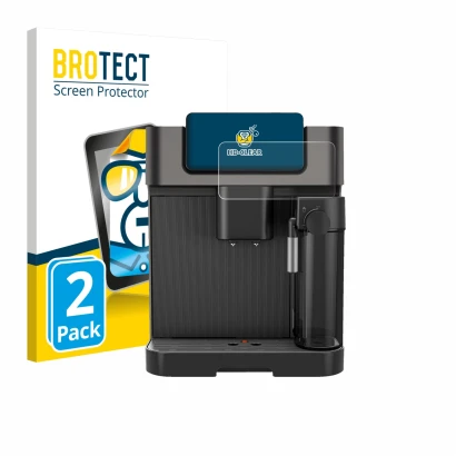 Front side of a product packaging with the brand logo BROTECT. Next to it is the device Grundig KVA 7230 shown with the corres