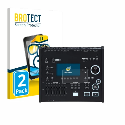 Front side of a product packaging with the brand logo BROTECT. Next to it is the device Roland V71 shown with the correspondin