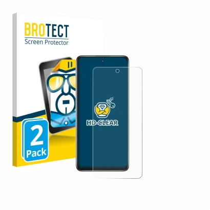 Front side of a product packaging with the brand logo BROTECT. Next to it is the device Huawei Nova Y73 shown with the corresp