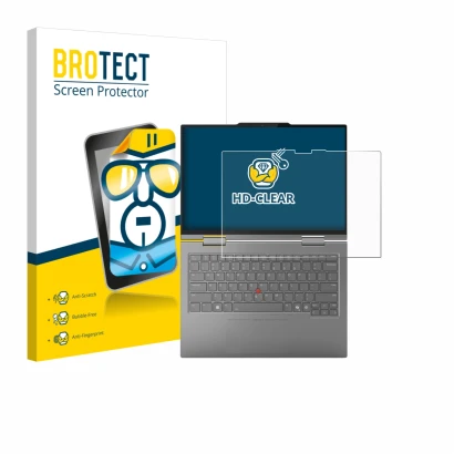 Front side of a product packaging with the brand logo BROTECT. Next to it is the device Lenovo ThinkPad X1 2-in-1 Gen 10 Aura 
