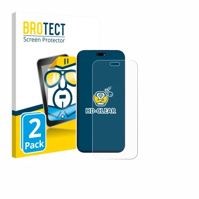 Front side of a product packaging with the brand logo BROTECT. Next to it is the device Huawei Nova 15 Pro shown with the corr