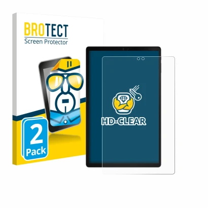 Front side of a product packaging with the brand logo BROTECT. Next to it is the device ZTE Blade X1001 shown with the corresp