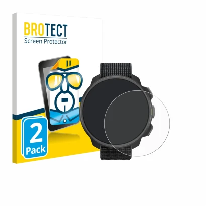 Front side of a product packaging with the brand logo BROTECT. Next to it is the device Suunto Nautic S shown with the corresp