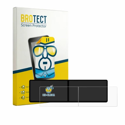 Front side of a product packaging with the brand logo BROTECT. Next to it is the device Xpeng G9 2023 shown with the correspon