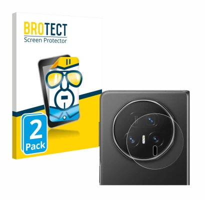 Front side of a product packaging with the brand logo BROTECT. Next to it is the device Honor Magic V5 (ONLY Camera Lens) show