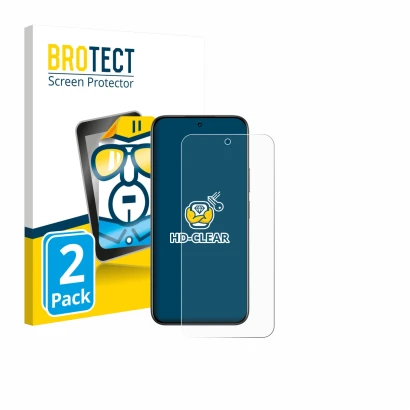 Front side of a product packaging with the brand logo BROTECT. Next to it is the device realme C85 5G shown with the correspon