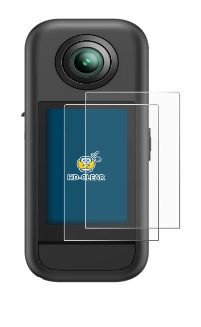 Image of the device Akaso 360 with a wide variety of screen protectors.