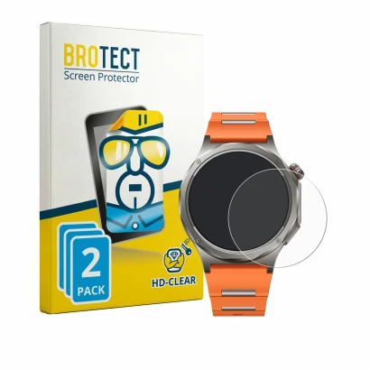 Front side of a product packaging with the brand logo BROTECT. Next to it is the device Oppo Watch X3 shown with the correspon