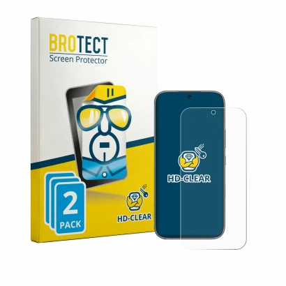 Front side of a product packaging with the brand logo BROTECT. Next to it is the device Honor 600 shown with the corresponding