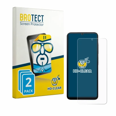 Front side of a product packaging with the brand logo BROTECT. Next to it is the device Hotwav A56 shown with the correspondin