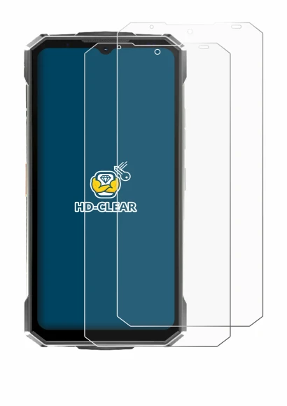 Image of the device Doogee Fire 7 Ultra with a wide variety of screen protectors.