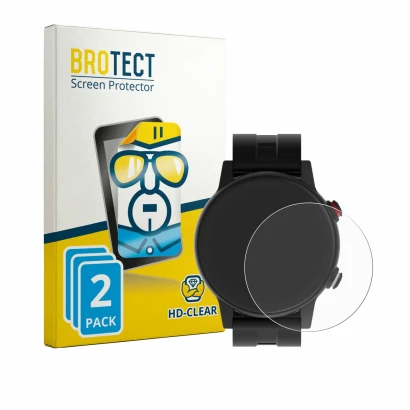 Front side of a product packaging with the brand logo BROTECT. Next to it is the device James R9 shown with the corresponding