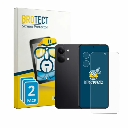 Front side of a product packaging with the brand logo BROTECT. Next to it is the device Xiaomi Poco X8 Pro Max (Front+Camera)