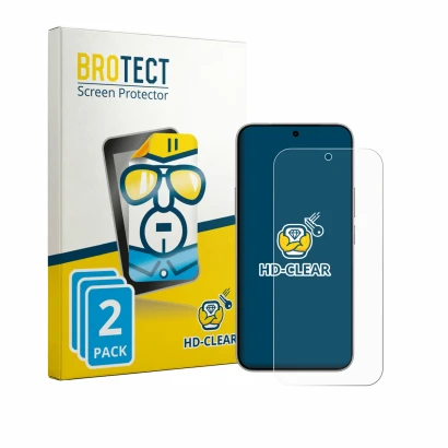Front side of a product packaging with the brand logo BROTECT. Next to it is the device Vivo S60 shown with the corresponding