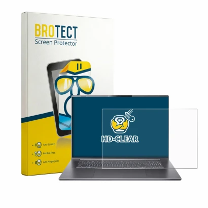 Front side of a product packaging with the brand logo BROTECT. Next to it is the device Acer Aspire 18 AI A18-I71M shown with