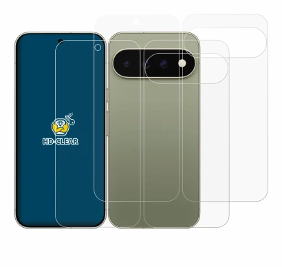 Image of the device Google Pixel 11 Pro XL (Front+Back) with a wide variety of screen protectors.